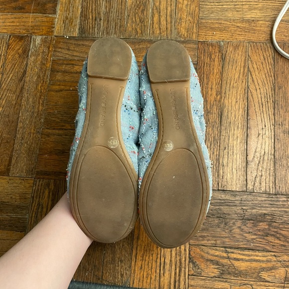 Lucky Brand Emmie Ballet Flats Size 8.5 in Light Blue Multi Worn ONCE, Like New! - Picture 3 of 3